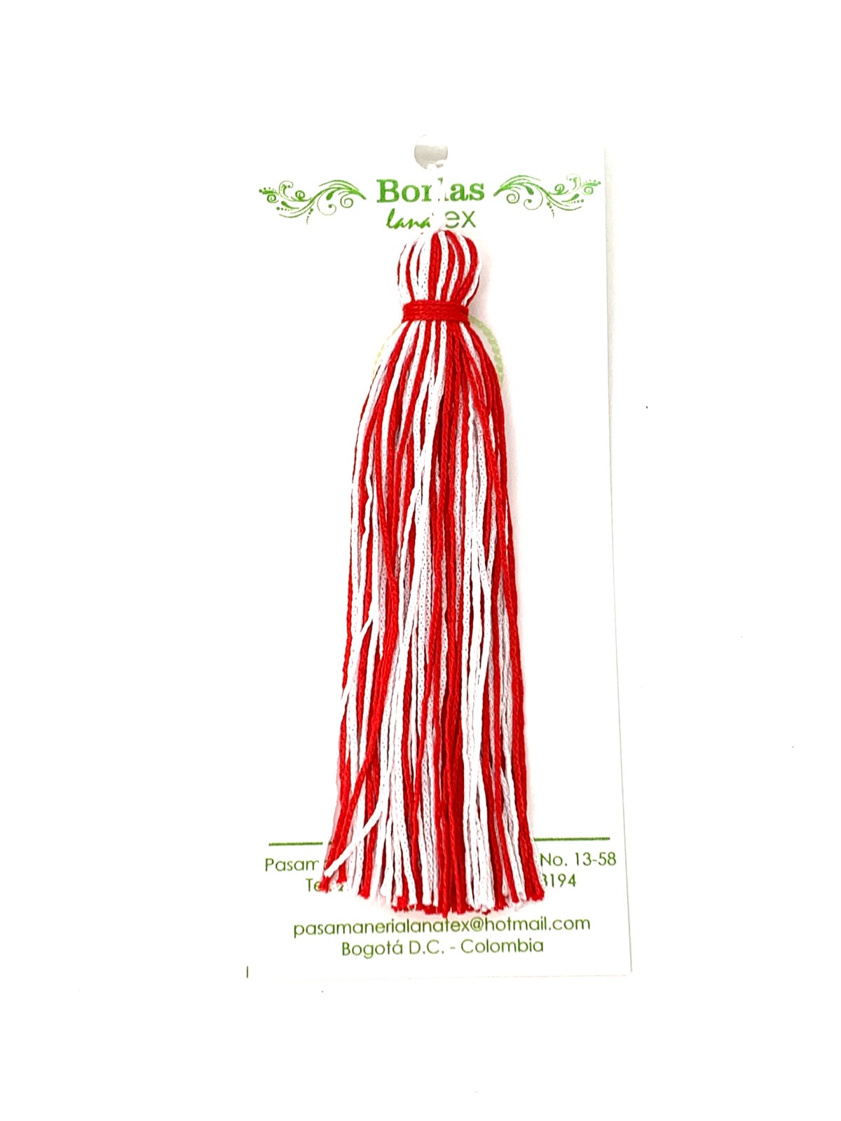 BORLA BANDERIN O BIRRETE BLANCO/ROJO