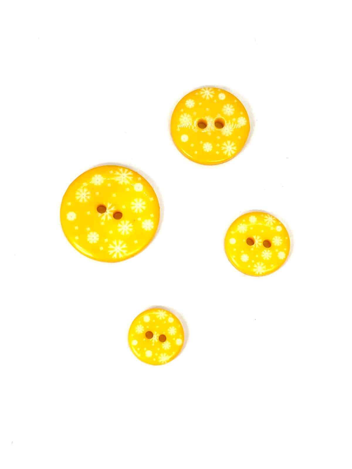 BOTÓN HAPPY NAVIDAD AMARILLO