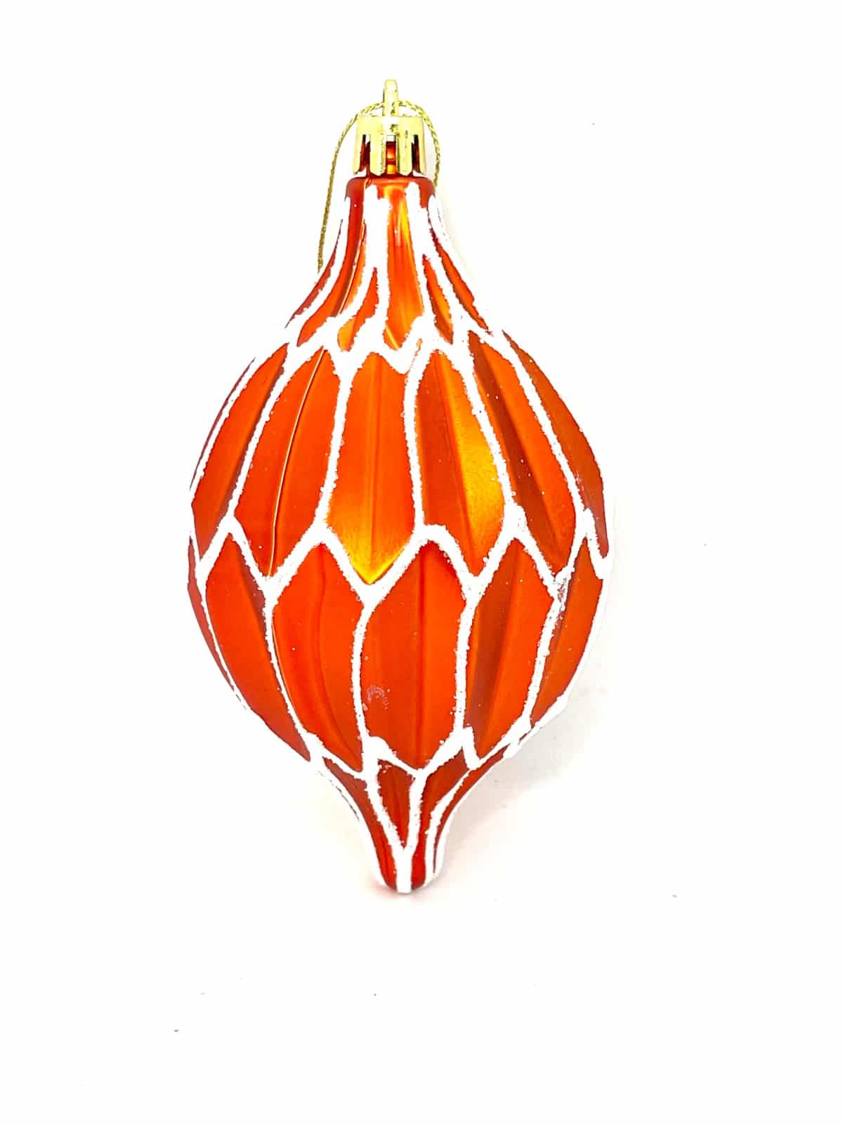 BOLA NAVIDAD LAGRIMA GRANDE 12 CM NARANJA