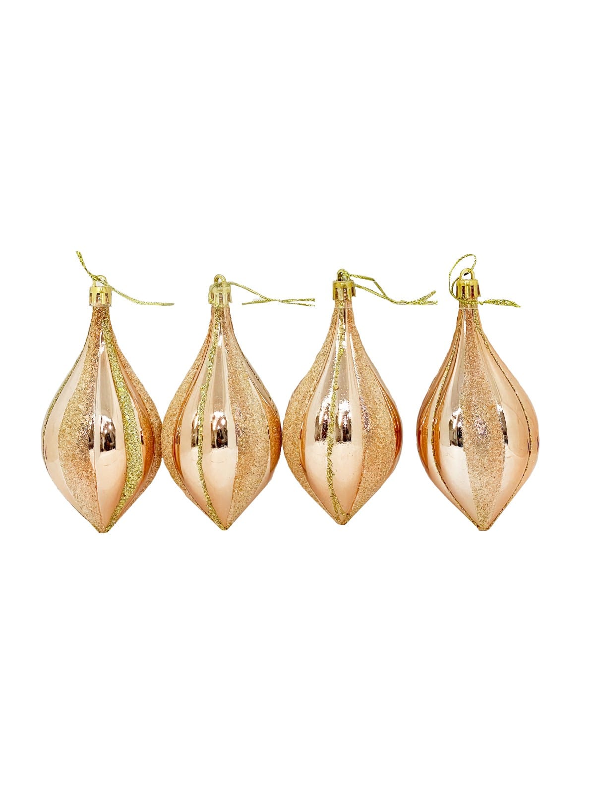 BOLA NAVIDAD LAGRIMA PEQUEÑA 11 CM ORO ROSA