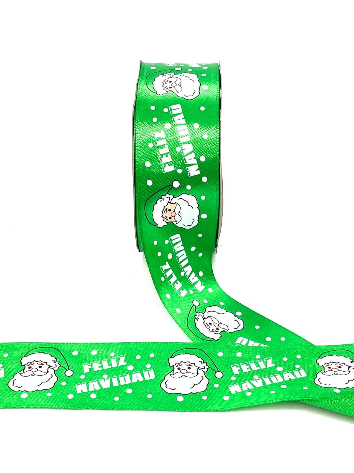 CINTA RASO  36mm NAVIDAD PAPA NOEL VERDE