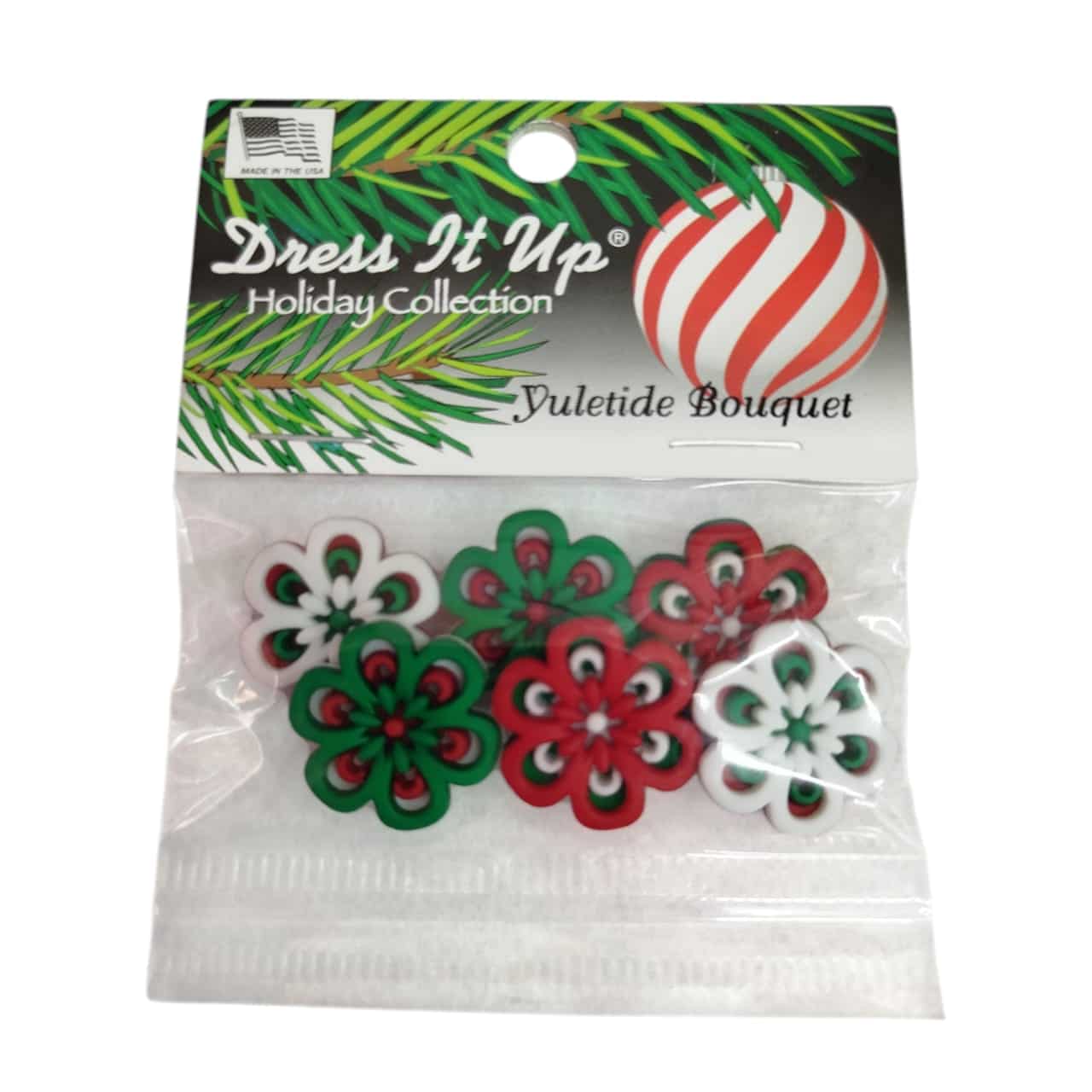 BOTONES BLISTER NAVIDAD FLOR