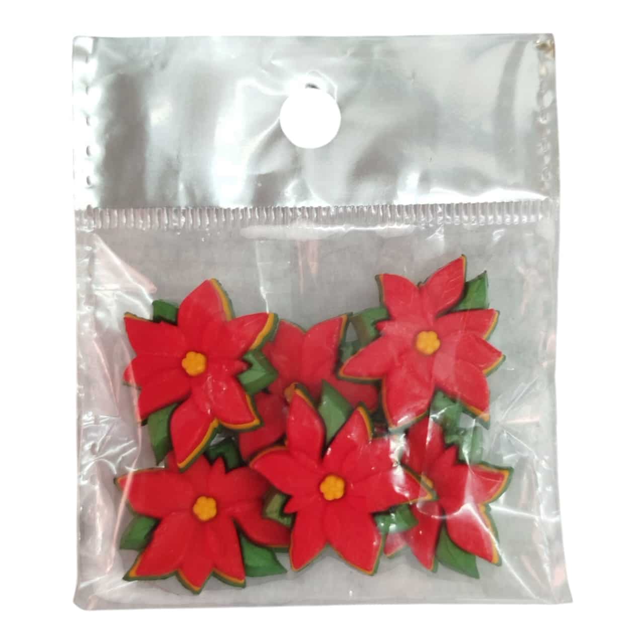 BOTONES BLISTER  NAVIDAD POINSETTIAS