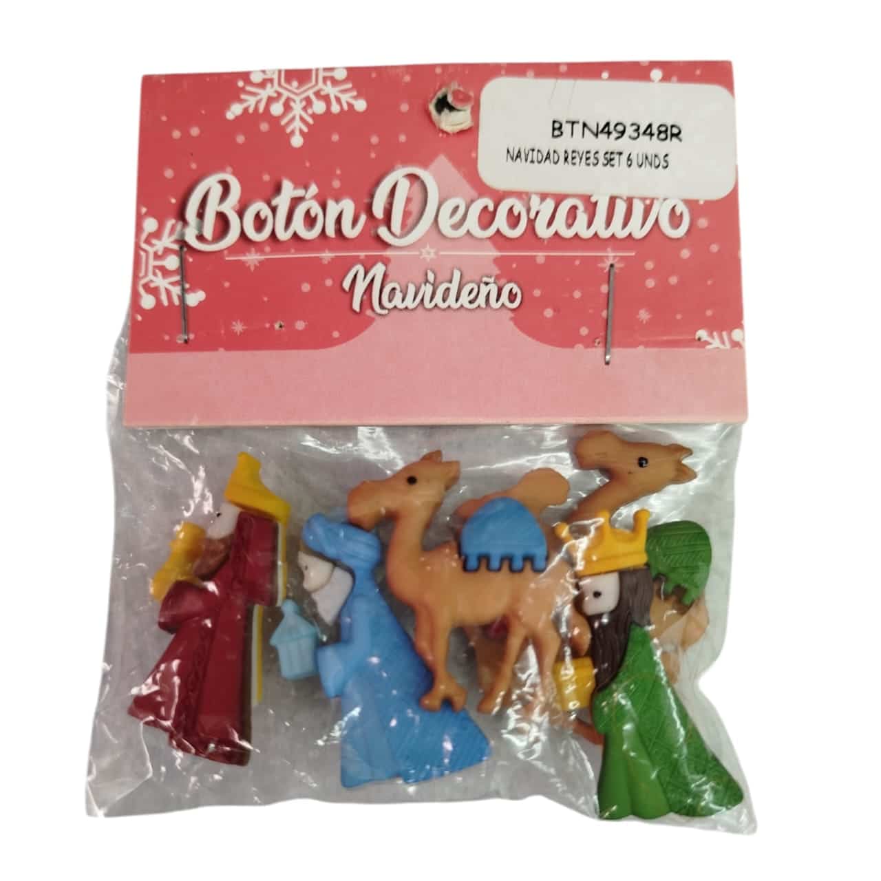 BOTONES BLISTER NAVIDAD LOS 3 REYES MAGOS