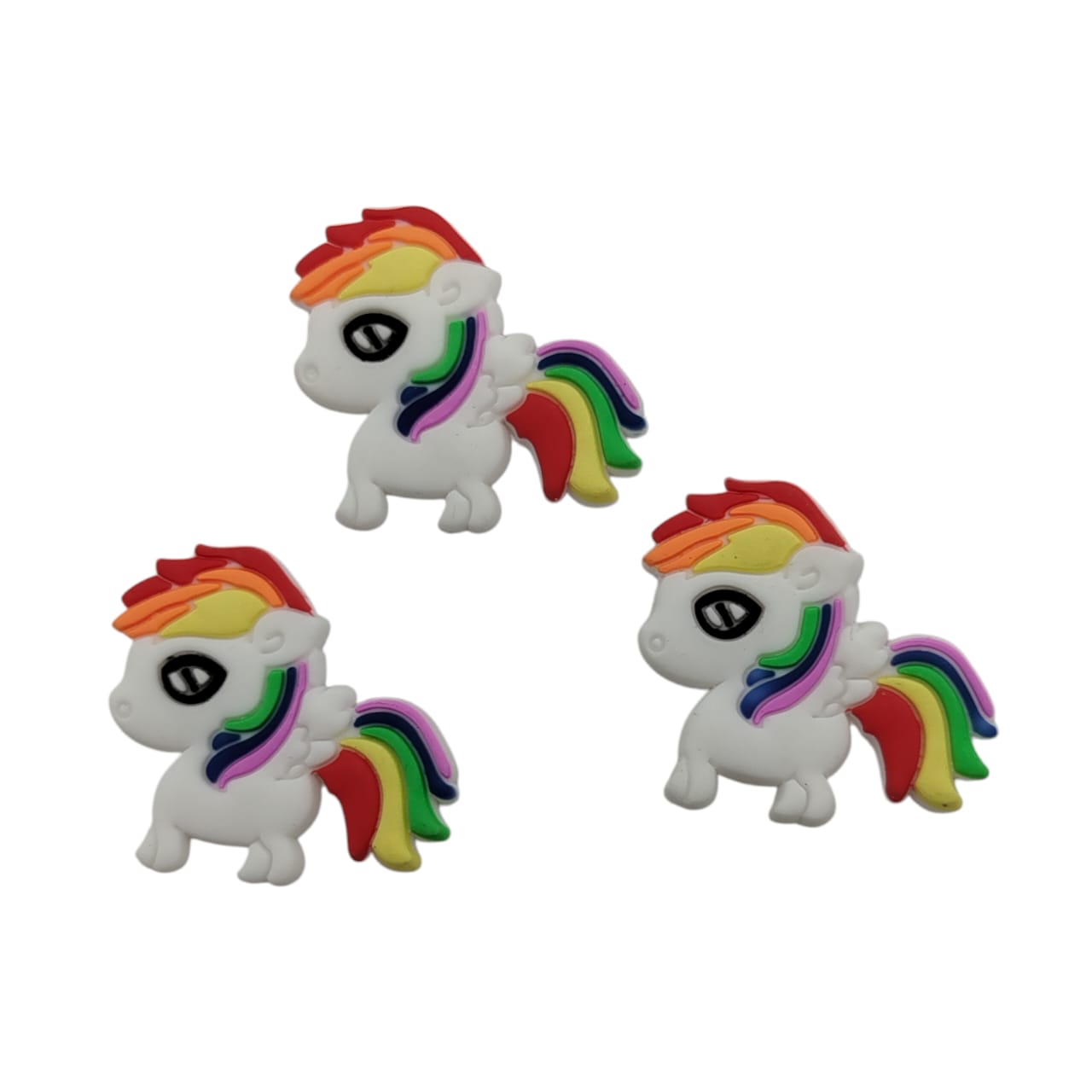 UNICORNIO CON CABELLO DE COLORES EN GOMA