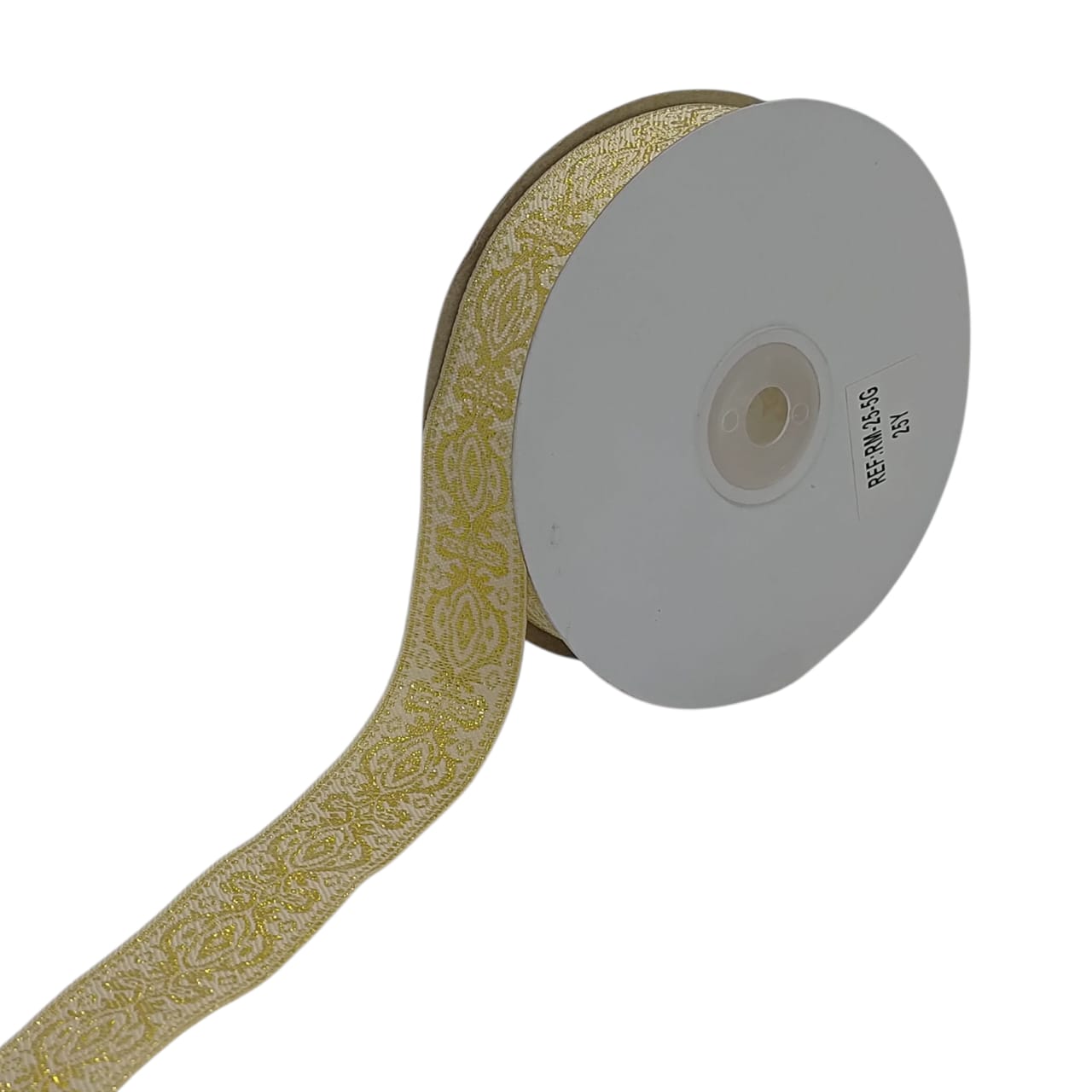 RANDA CON LUREX 25MM ROLLO X 22.5 METROS