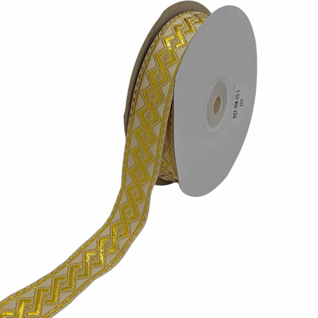 RANDA CON LUREX 25MM ROLLO X 22.5 METROS