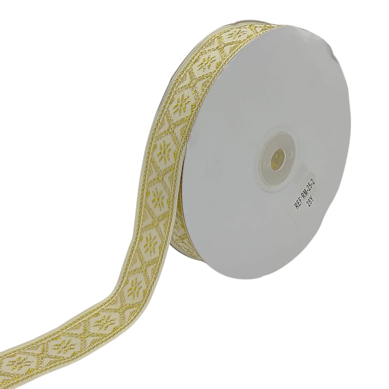 RANDA CON LUREX 25MM ROLLO X 22.5 METROS