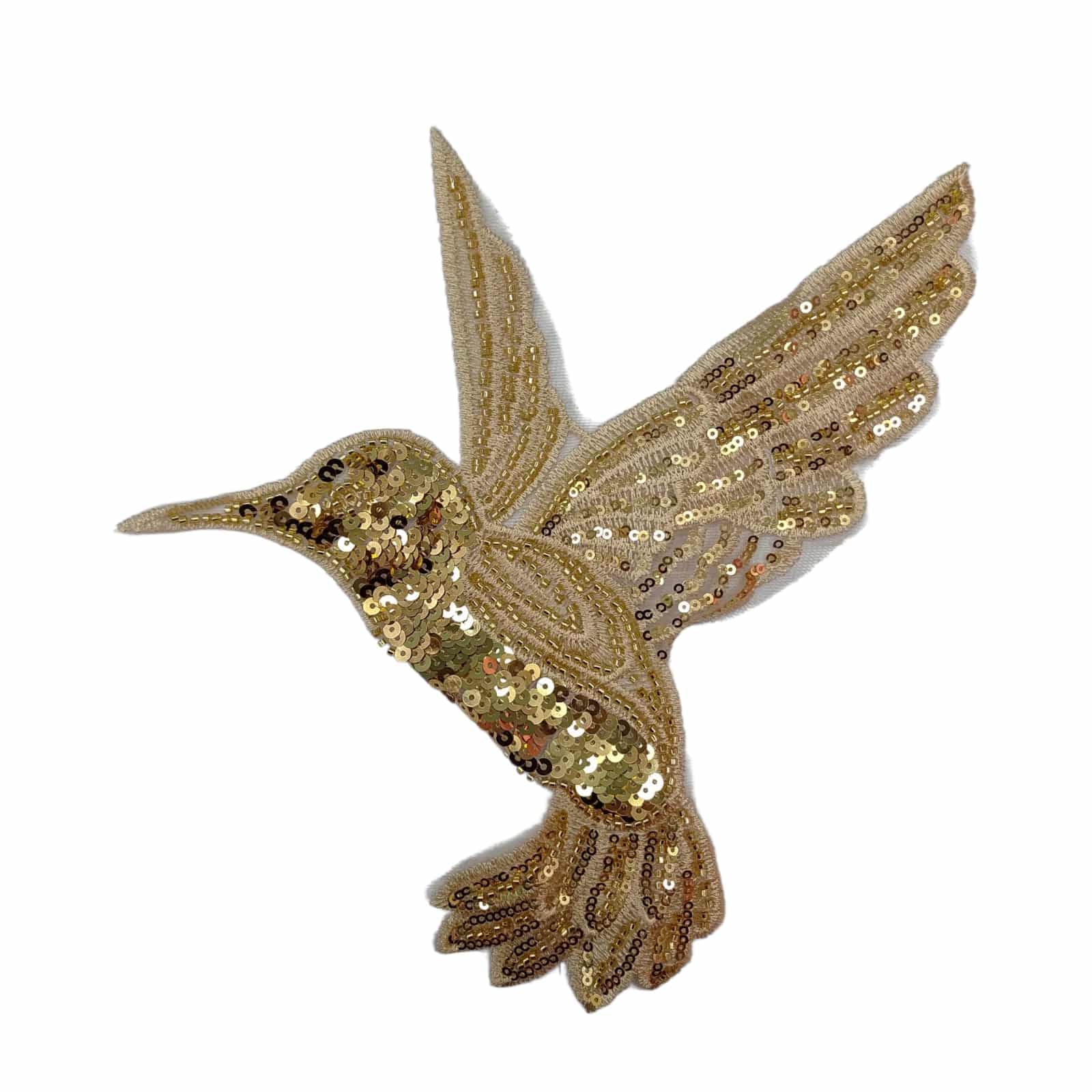 APLIQUE BORDADO EN LENTEJUELA - COLIBRI