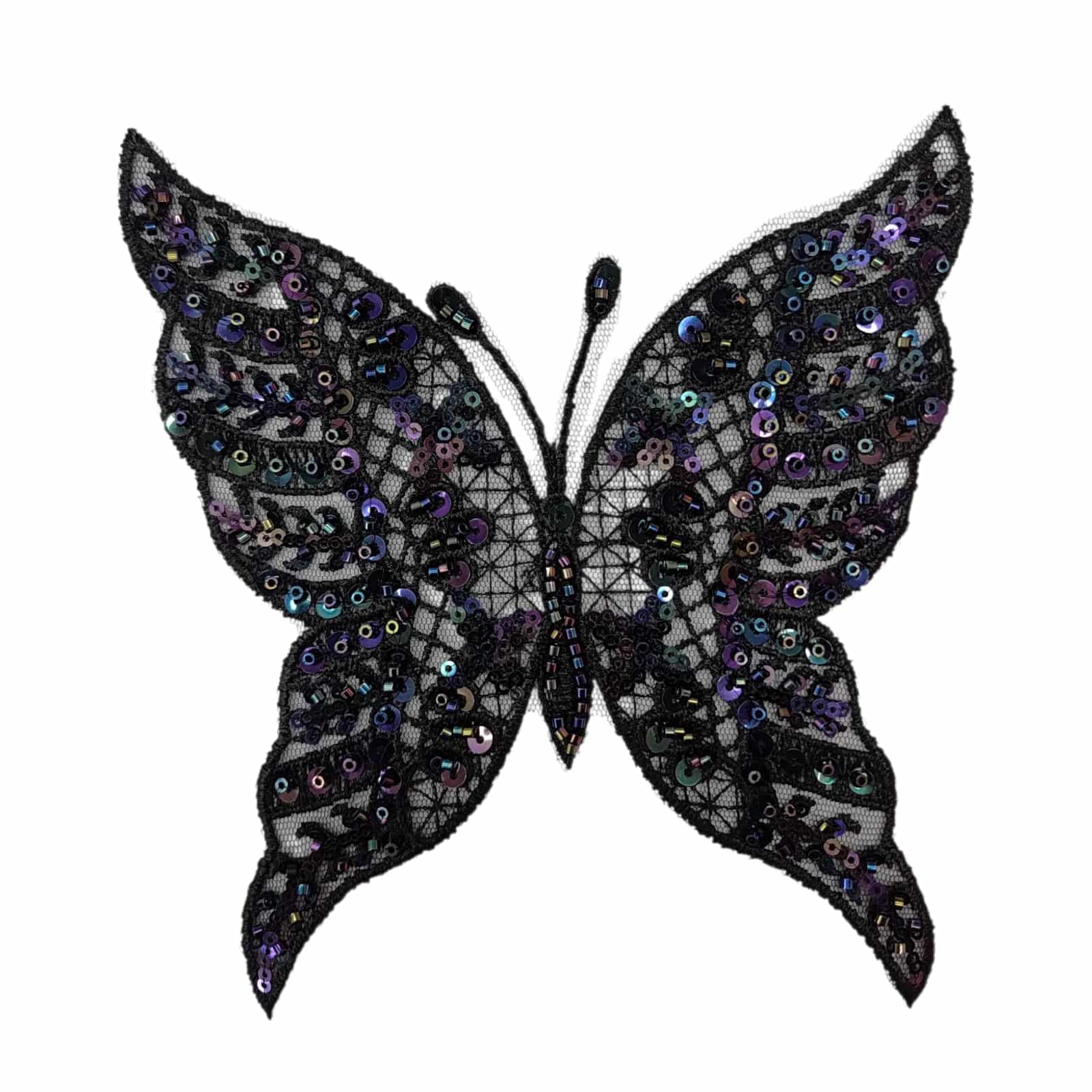 APLIQUE BORDADO EN LENTEJUELA - MARIPOSA NEGRA
