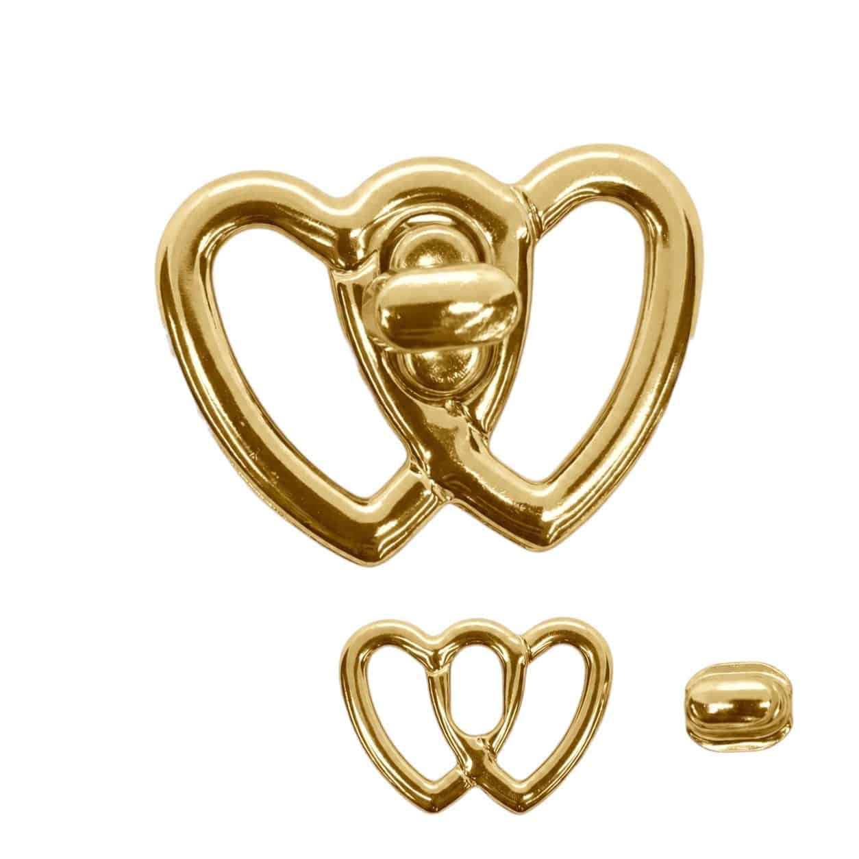 BROCHE PARA BOLSO CORAZON DORADO 5CM - UNIDAD