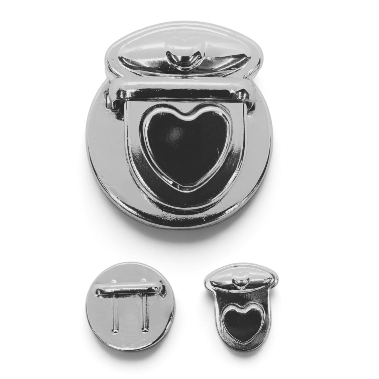 BROCHE PARA BOLSO PLATEADO 3.5CM  - UNIDAD