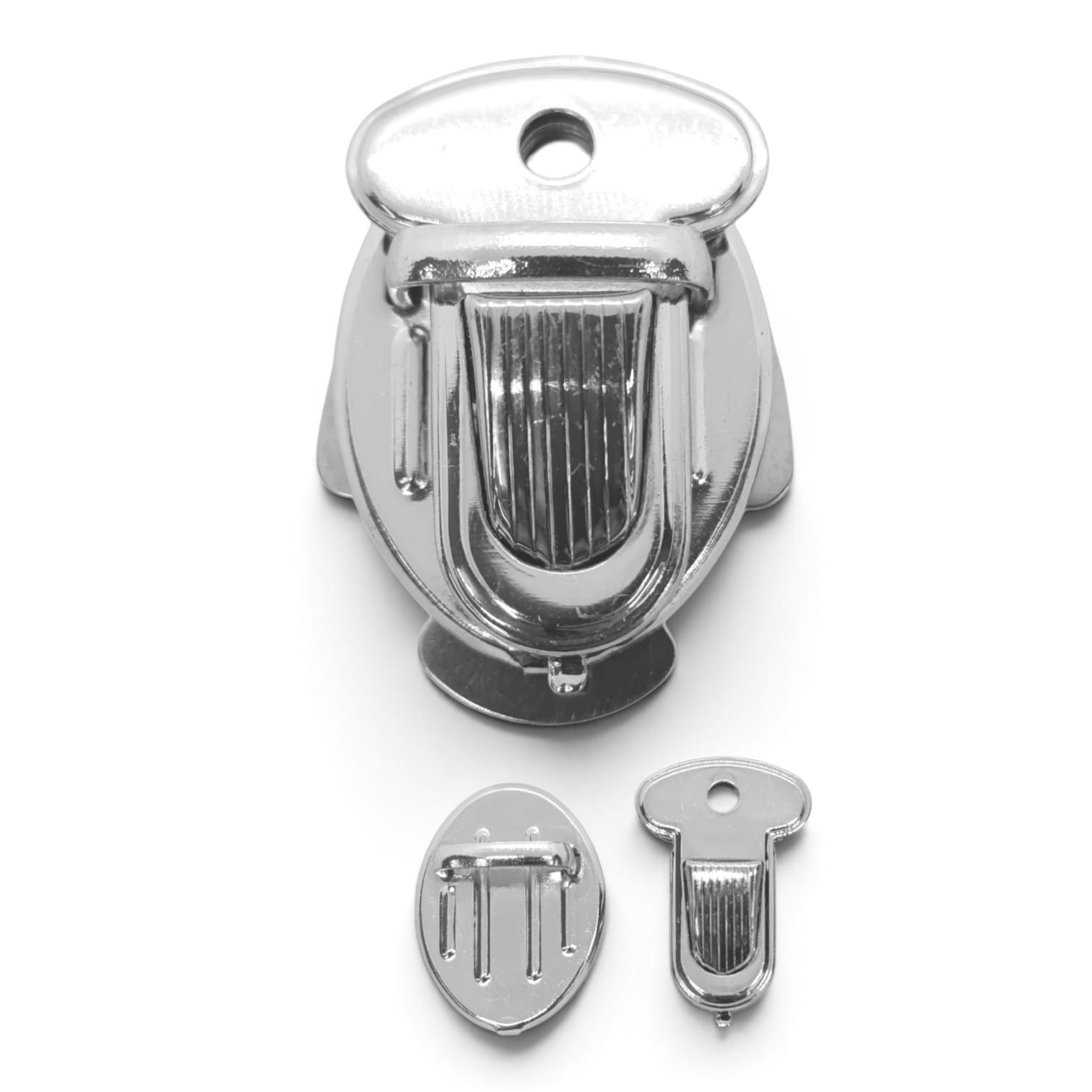 BROCHE PARA BOLSO PLATEADO  4CM -  UNIDAD