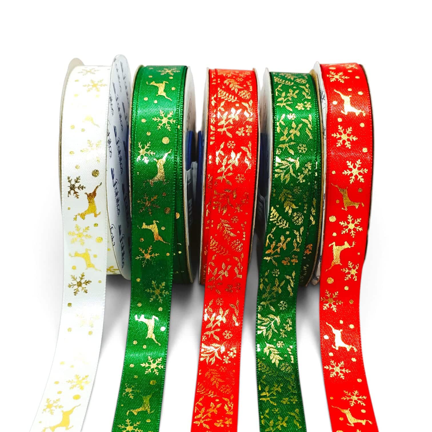 CINTA RASO NAVIDAD 16mm - ROLLO X20 METROS